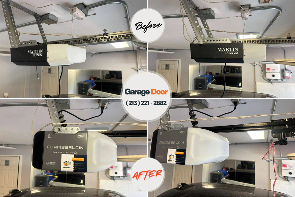 Before and after: garage door repair Minerva Park, OH